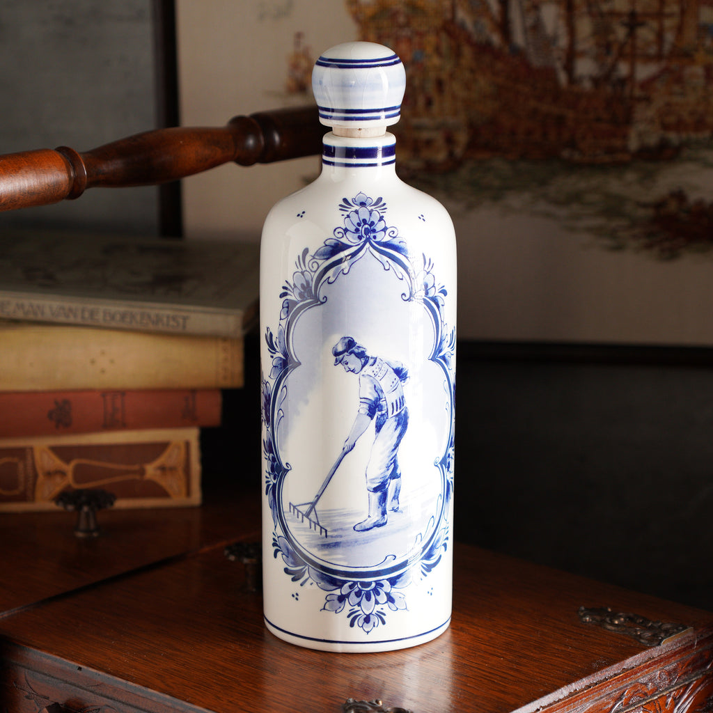 荷蘭Delft Blue風格"道路建設"琴酒瓶