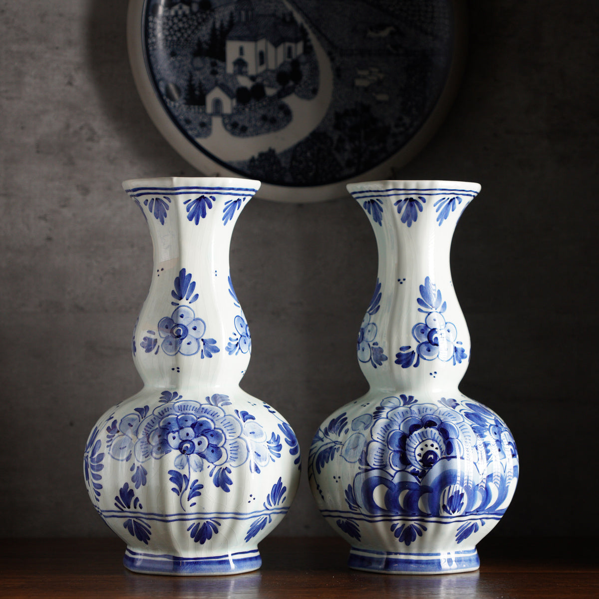 1950荷蘭Delft Blue風格手繪花瓶