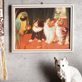美國畫家Edgar Harlan Blain"小貓與鸚鵡"掛畫