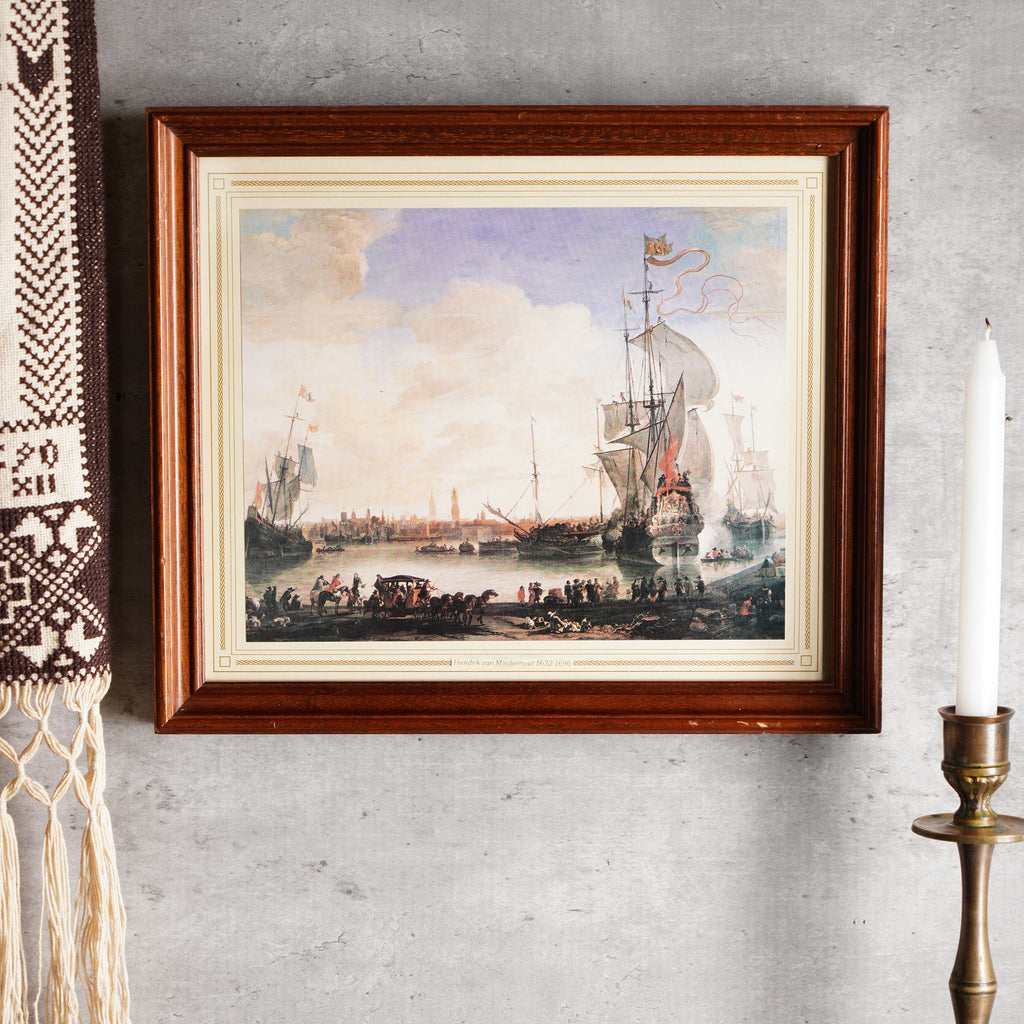 荷蘭Hendrik van Minderhout"布魯日的海港"掛畫