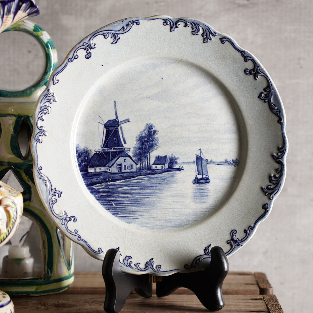 19世紀荷蘭Petrus Regout經典湖景展示盤