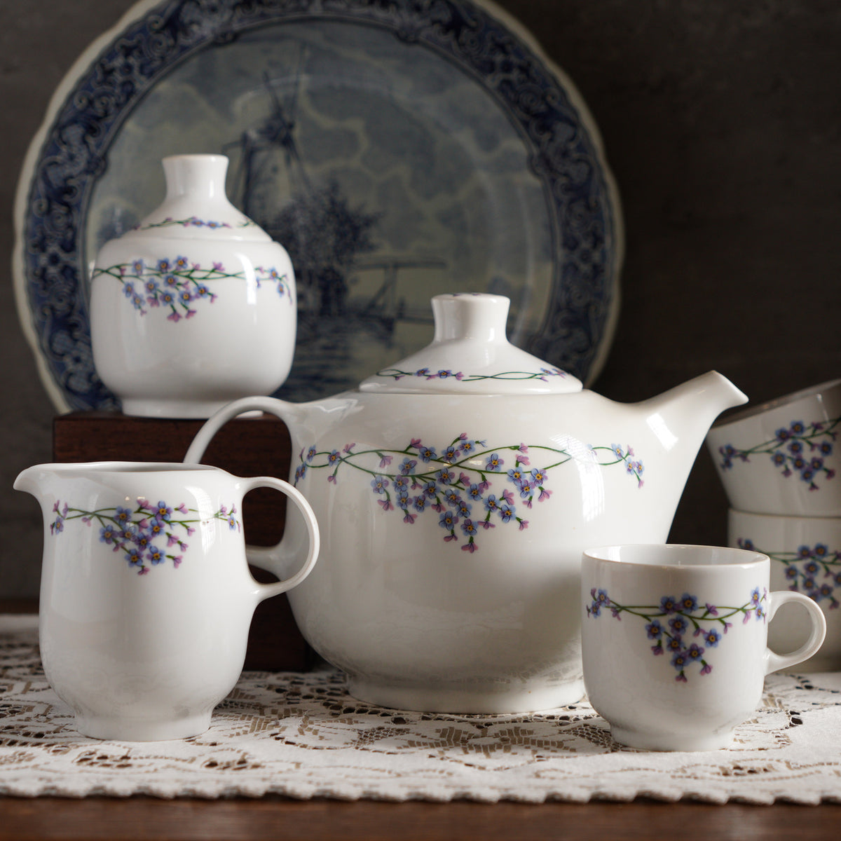1970匈牙利Alföldi"勿忘我"雙人茶具組/茶杯