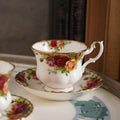 1960英國Royal Albert "鄉村玫瑰"22K金骨瓷杯組