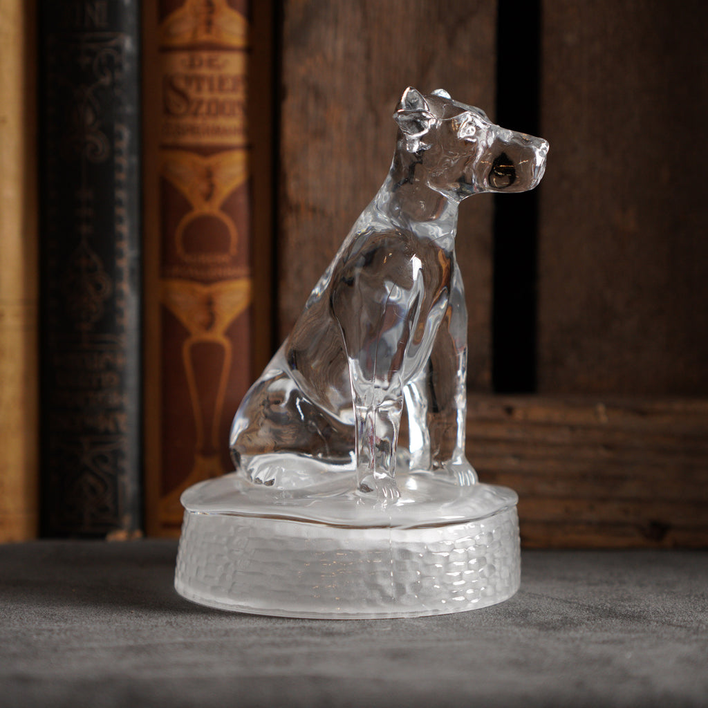 法國Cristal d’Arques梗犬造型水晶擺飾/紙鎮