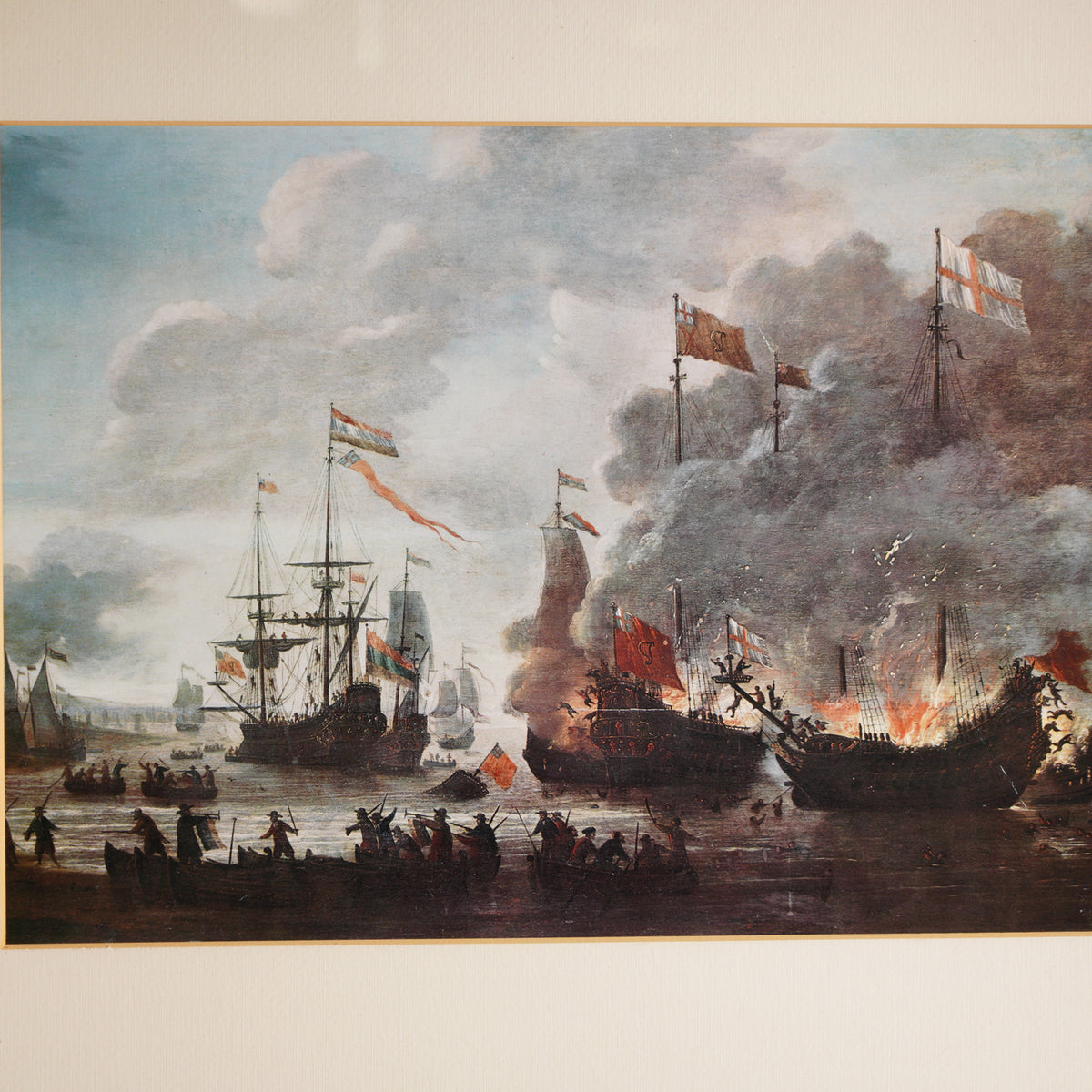 荷蘭Yan van Leyden"梅德韋港突襲"印刷版畫