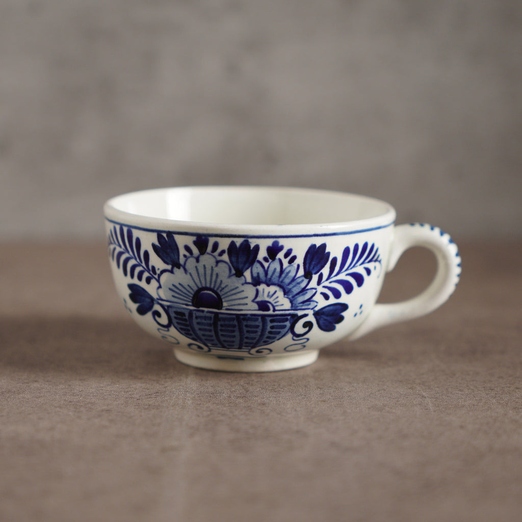 荷蘭Delft Blue風格手繪鬱金香雙人古董茶具組