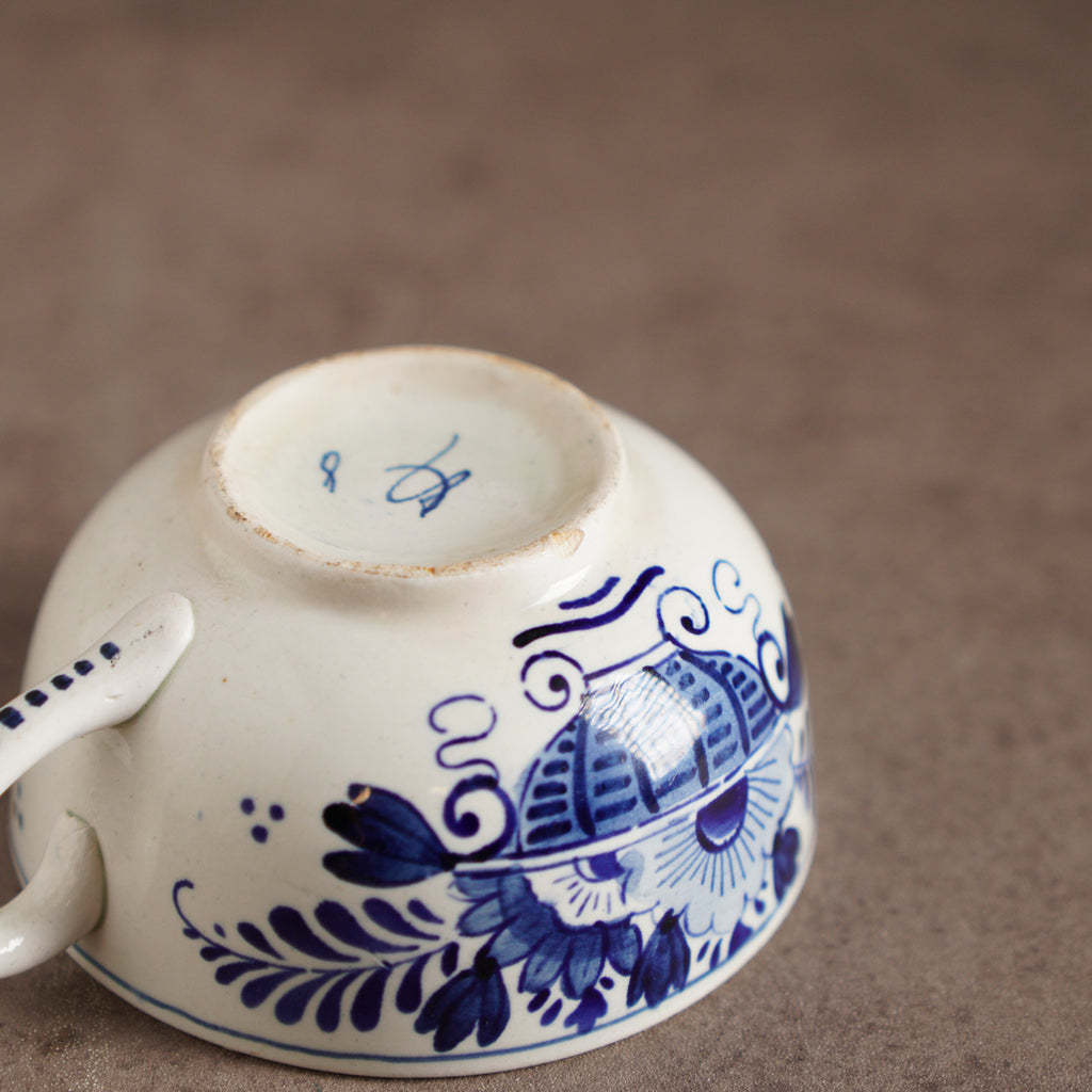 荷蘭Delft Blue風格手繪鬱金香雙人古董茶具組