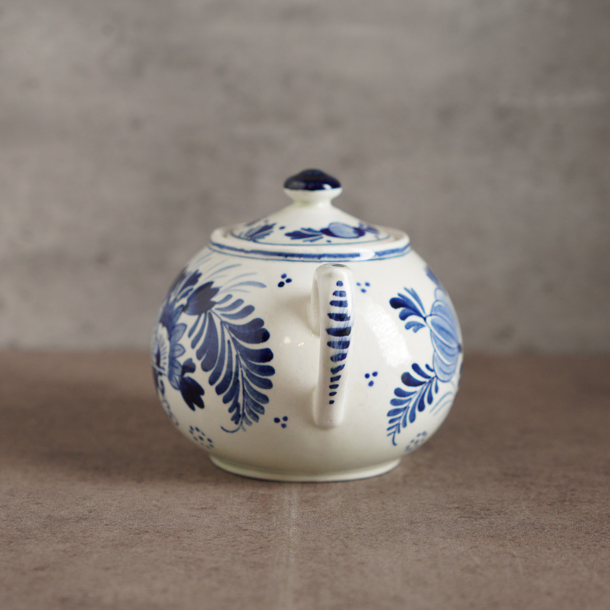 荷蘭Delft Blue風格手繪鬱金香雙人古董茶具組