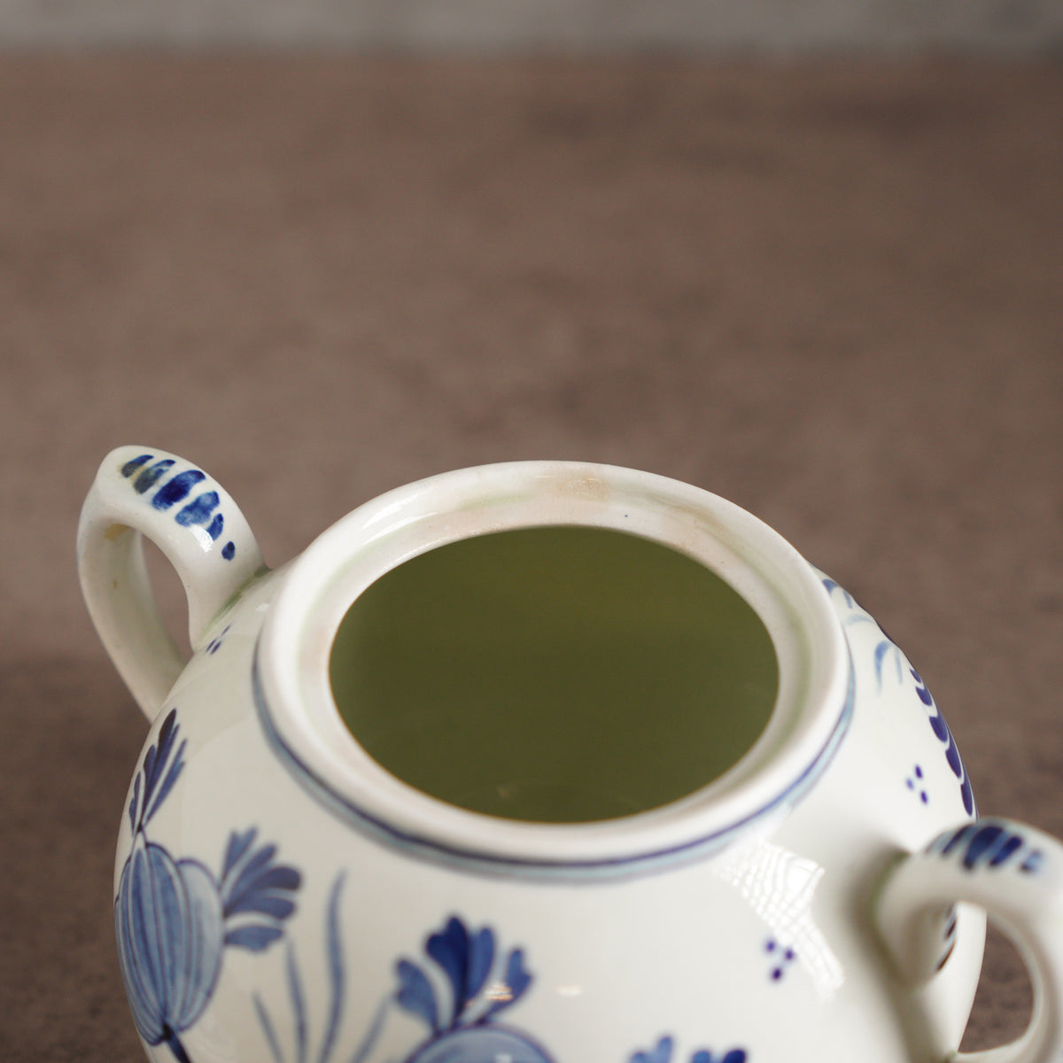 荷蘭Delft Blue風格手繪鬱金香雙人古董茶具組