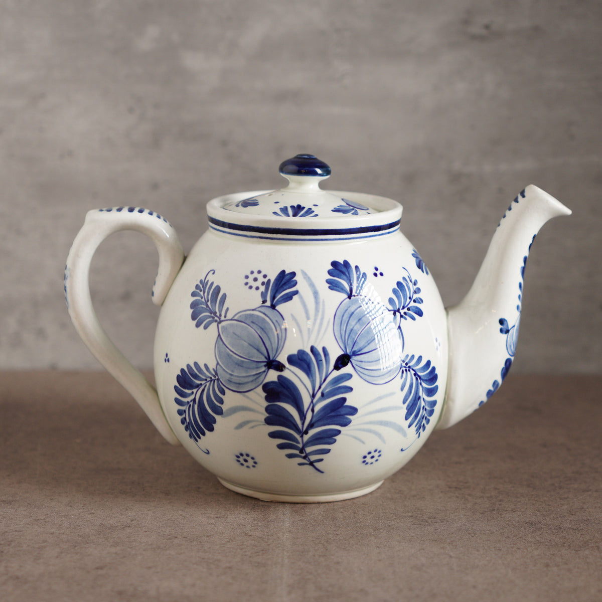 荷蘭Delft Blue風格手繪鬱金香雙人古董茶具組