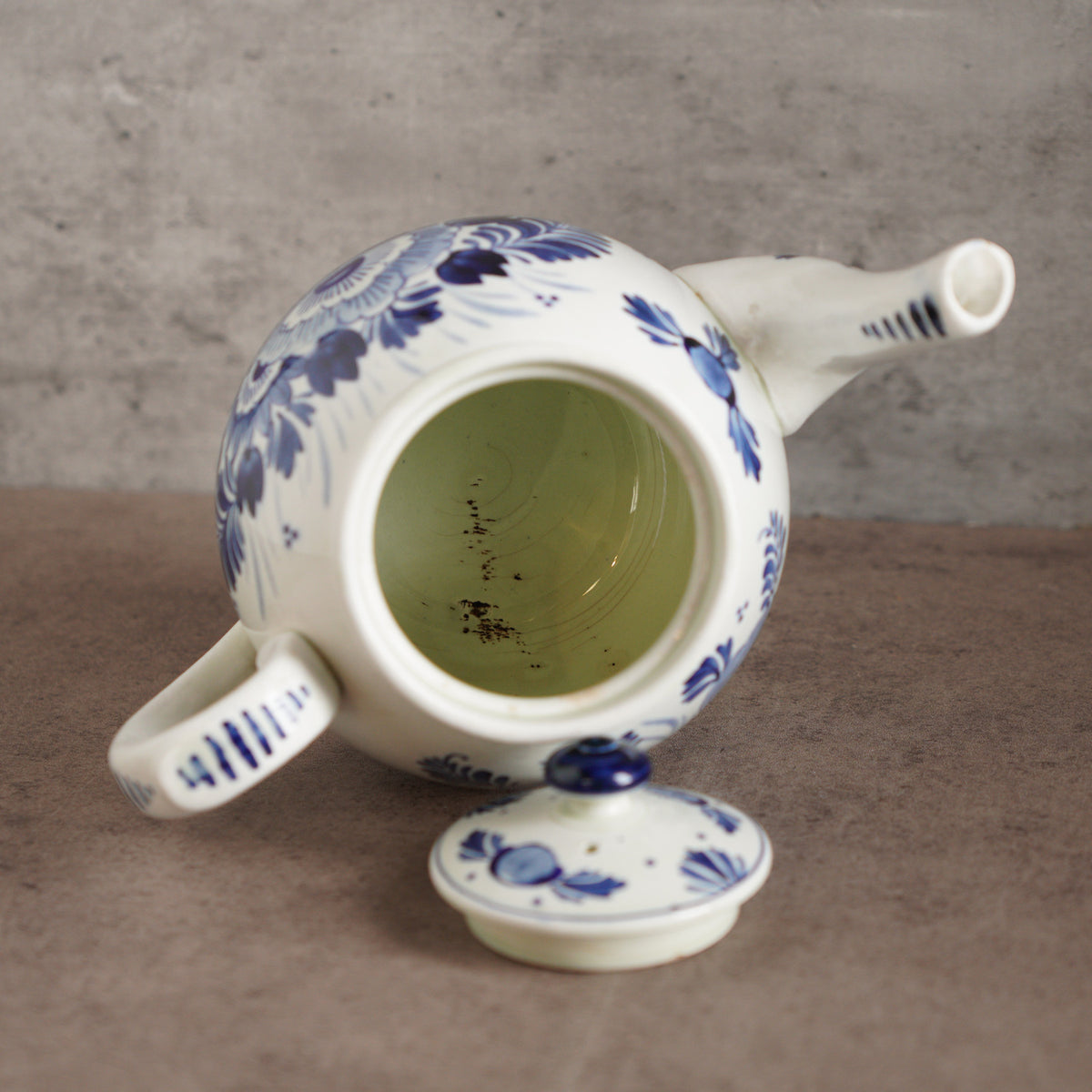 荷蘭Delft Blue風格手繪鬱金香雙人古董茶具組