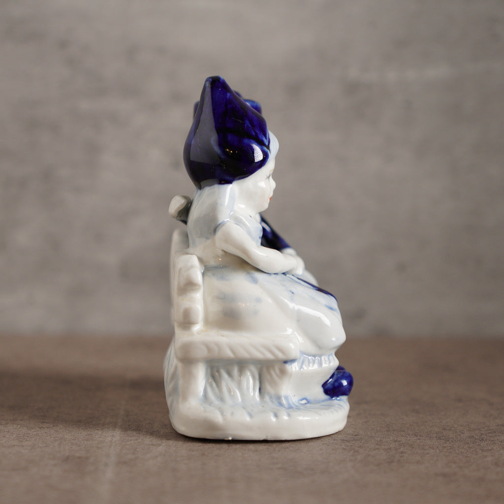 荷蘭Delft Blue風格手繪兩小無猜瓷偶