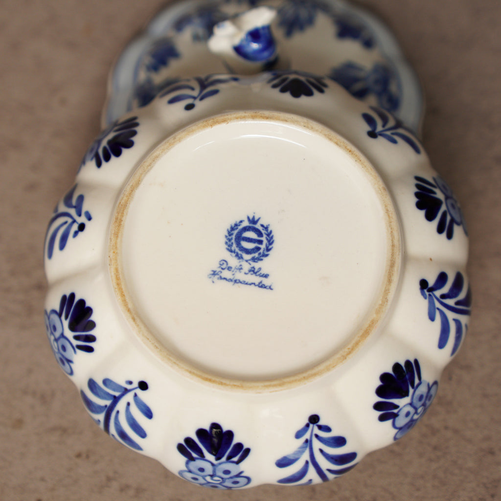 荷蘭Delft Blue風格立體風車附蓋碗