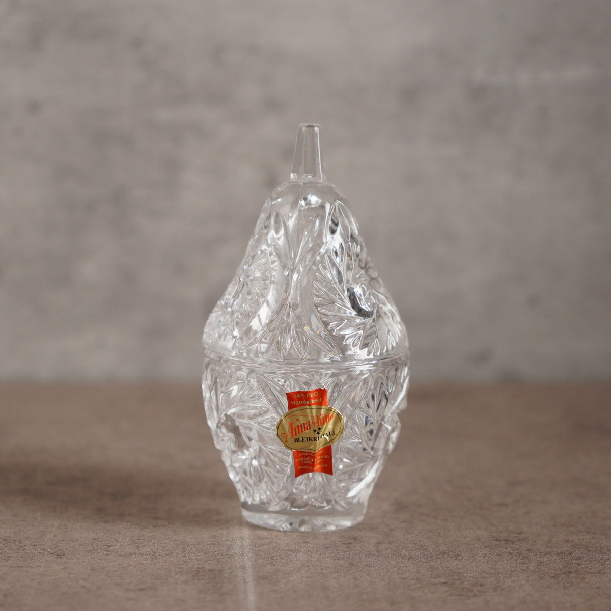 德國Anna Hütte手工切割梨形24%鉛水晶飾品盒