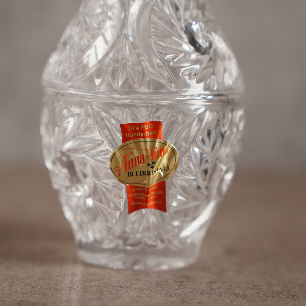 德國Anna Hütte手工切割梨形24%鉛水晶飾品盒