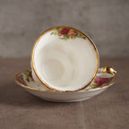 1960英國Royal Albert "鄉村玫瑰"22K金骨瓷杯組