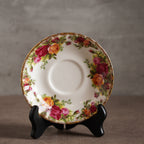 1960英國Royal Albert "鄉村玫瑰"22K金骨瓷杯組