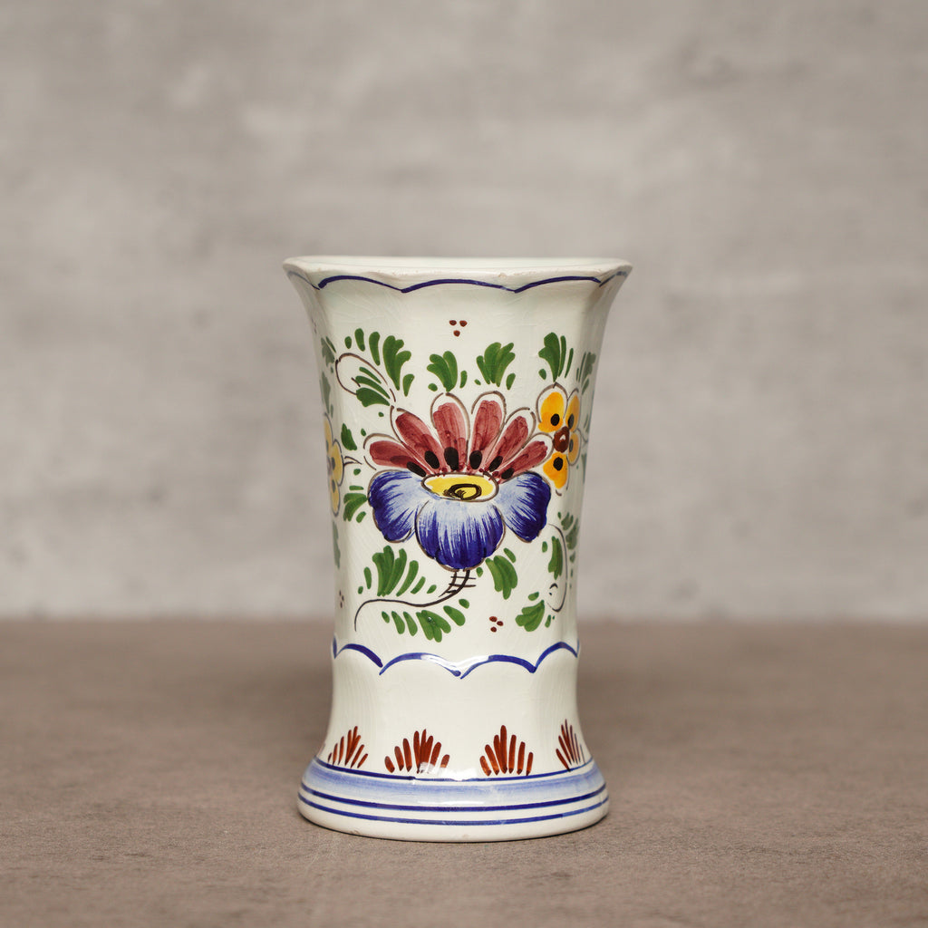 荷蘭Delft風格手繪多彩花朵花瓶