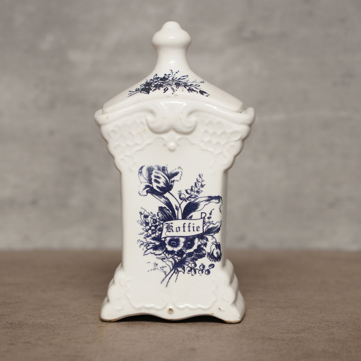 荷蘭Delft Blue風格浮雕百年調味料罐3件組