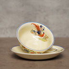 英國New Hall Pottery"天堂鳥"古董杯組