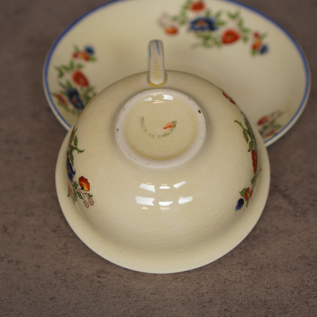 英國New Hall Pottery"天堂鳥"古董杯組