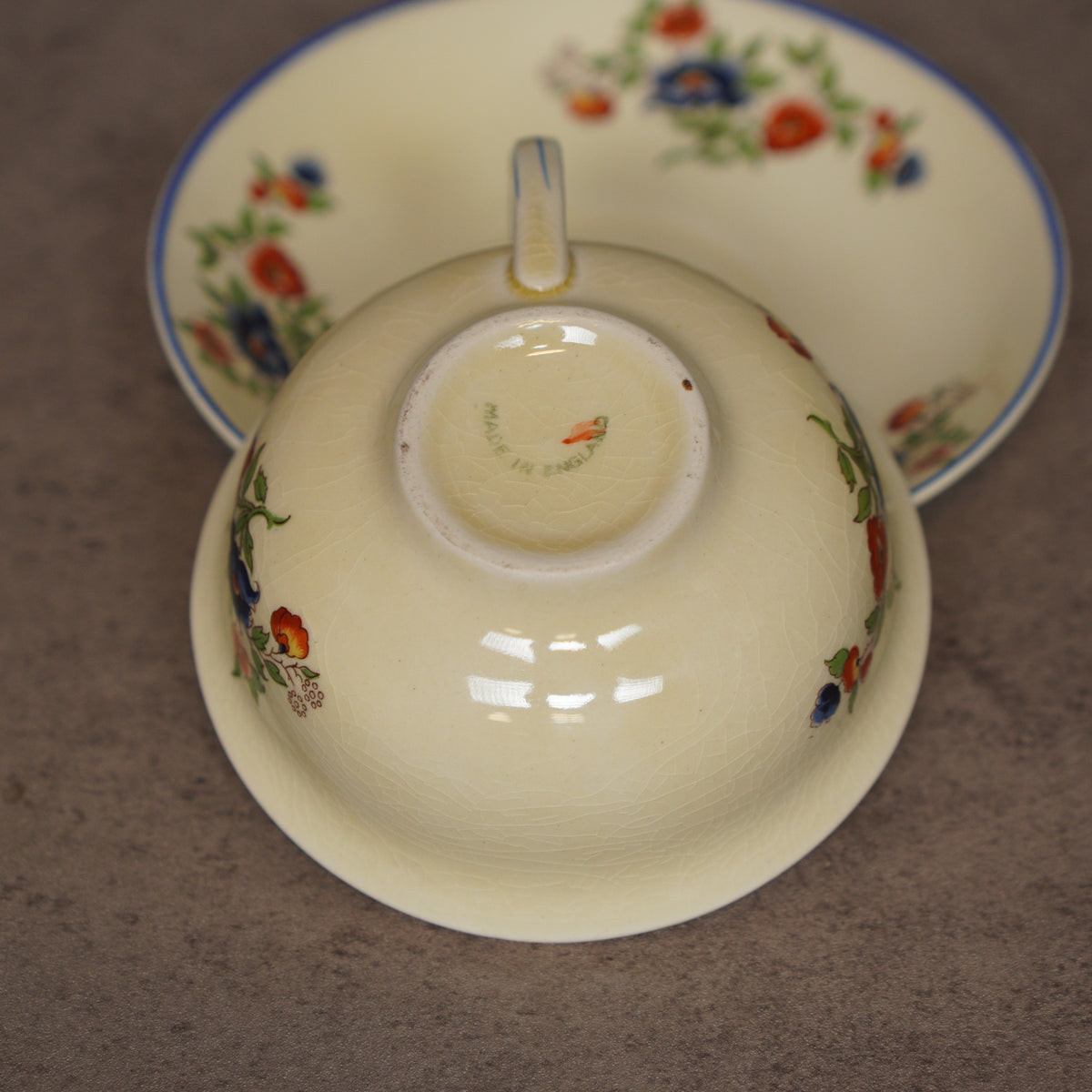 英國New Hall Pottery"天堂鳥"古董杯組
