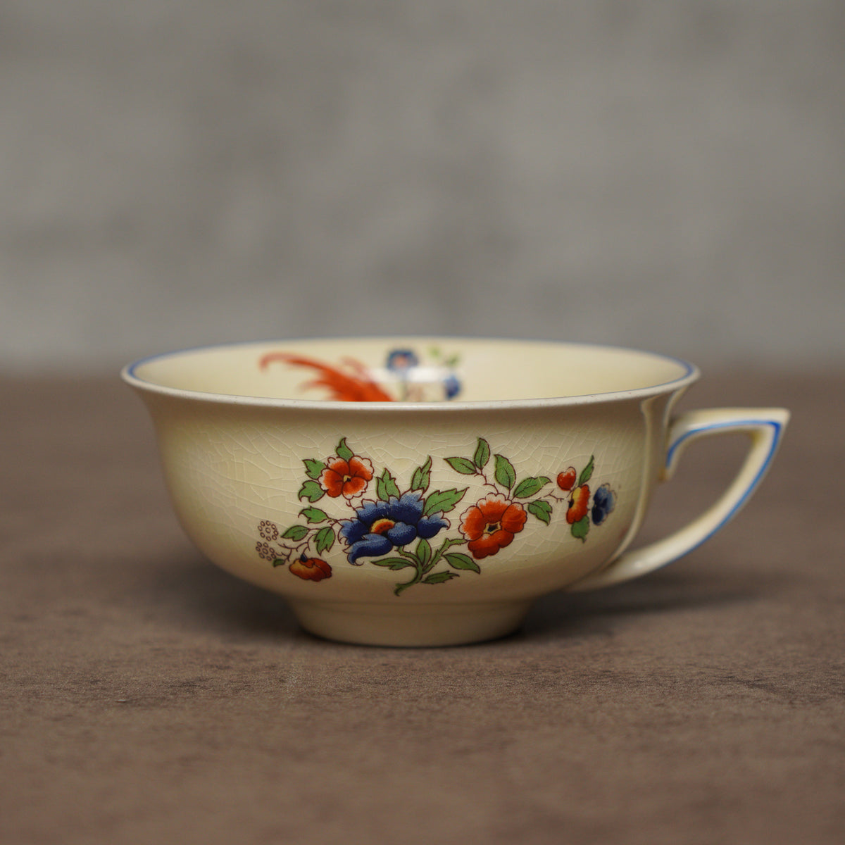 英國New Hall Pottery"天堂鳥"古董杯組