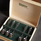 1930荷蘭Sola鏤空鍍銀茶匙6入原裝盒組