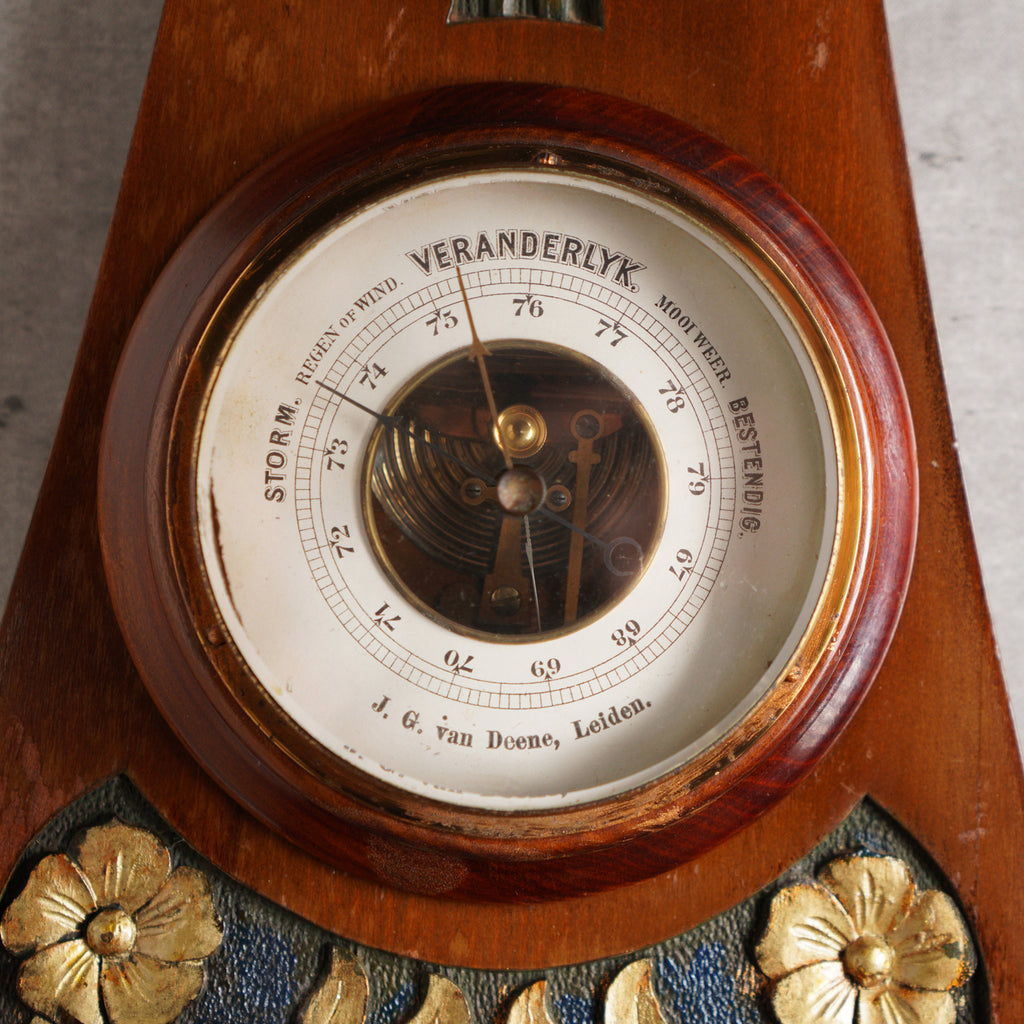 荷蘭J.G. Van Deene "Art Nouveau"風格氣壓溫度計
