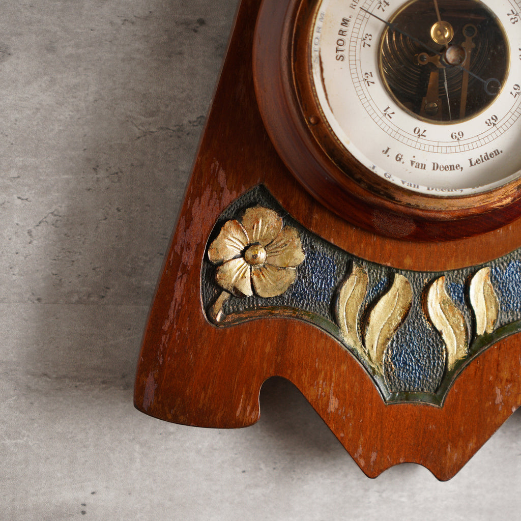 荷蘭J.G. Van Deene "Art Nouveau"風格氣壓溫度計