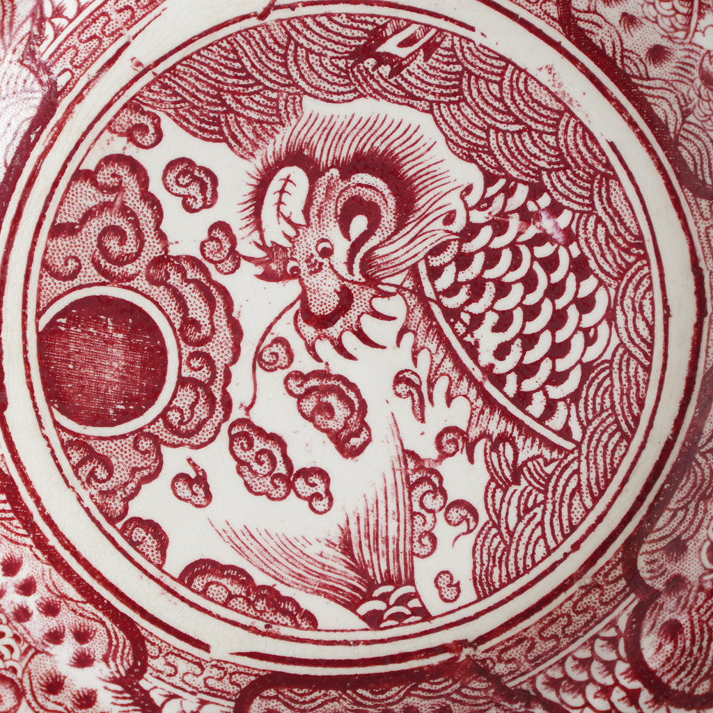 19世紀荷蘭Petrus Regout "Visch"古董鯉魚龍盤