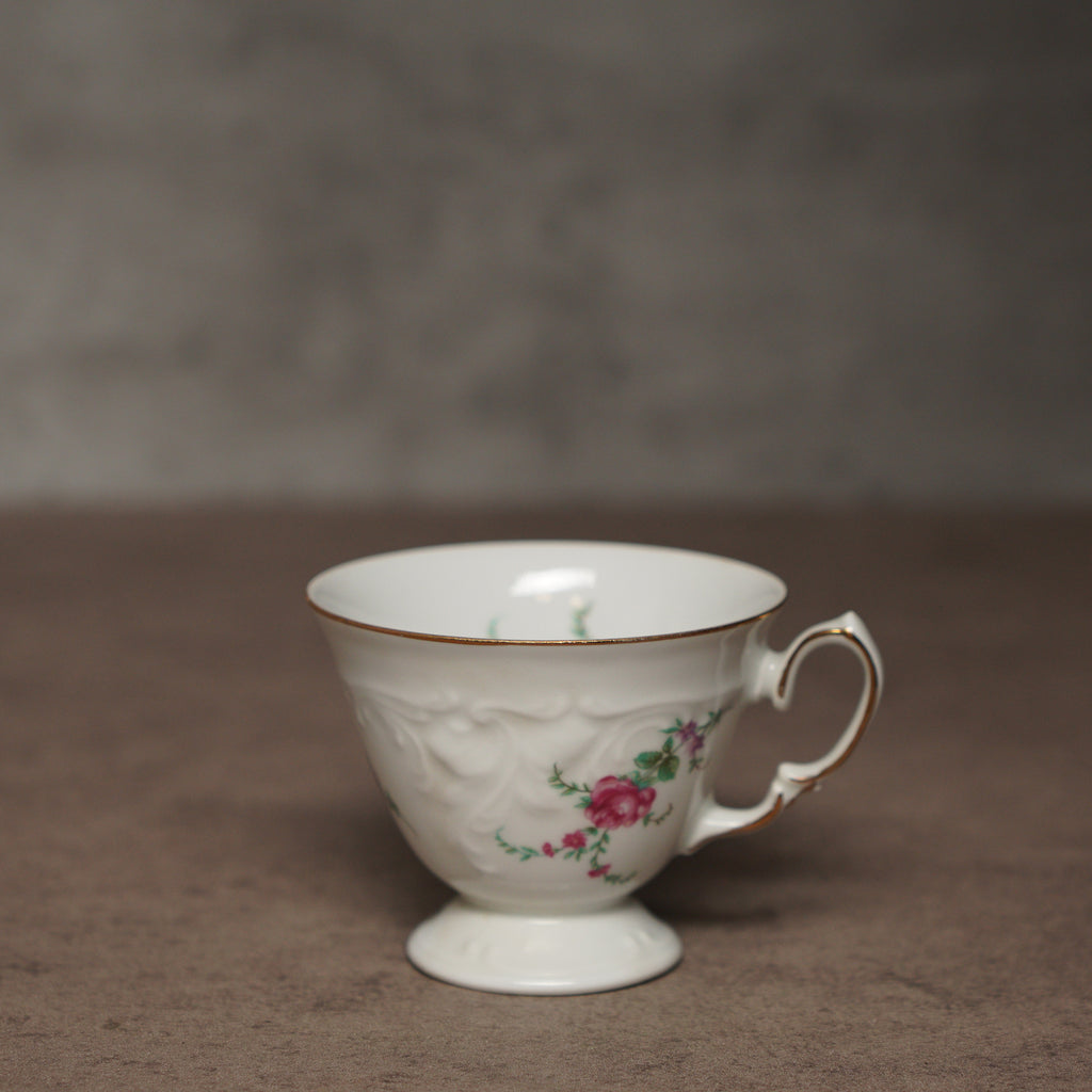 波蘭Wawel玫瑰描金浮雕雙人茶具組