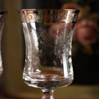 1950義大利Murano鉑金鑲邊手工酒杯