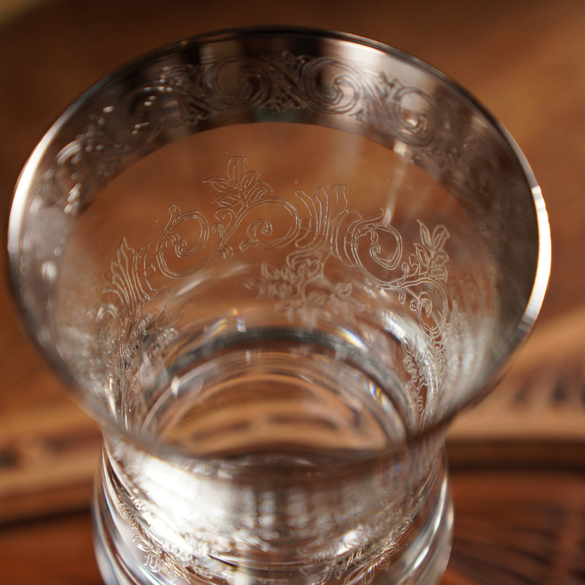 1950義大利Murano鉑金鑲邊手工酒杯