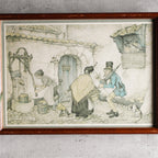 荷蘭Anton Pieck"貝居安會院的一隅"掛畫