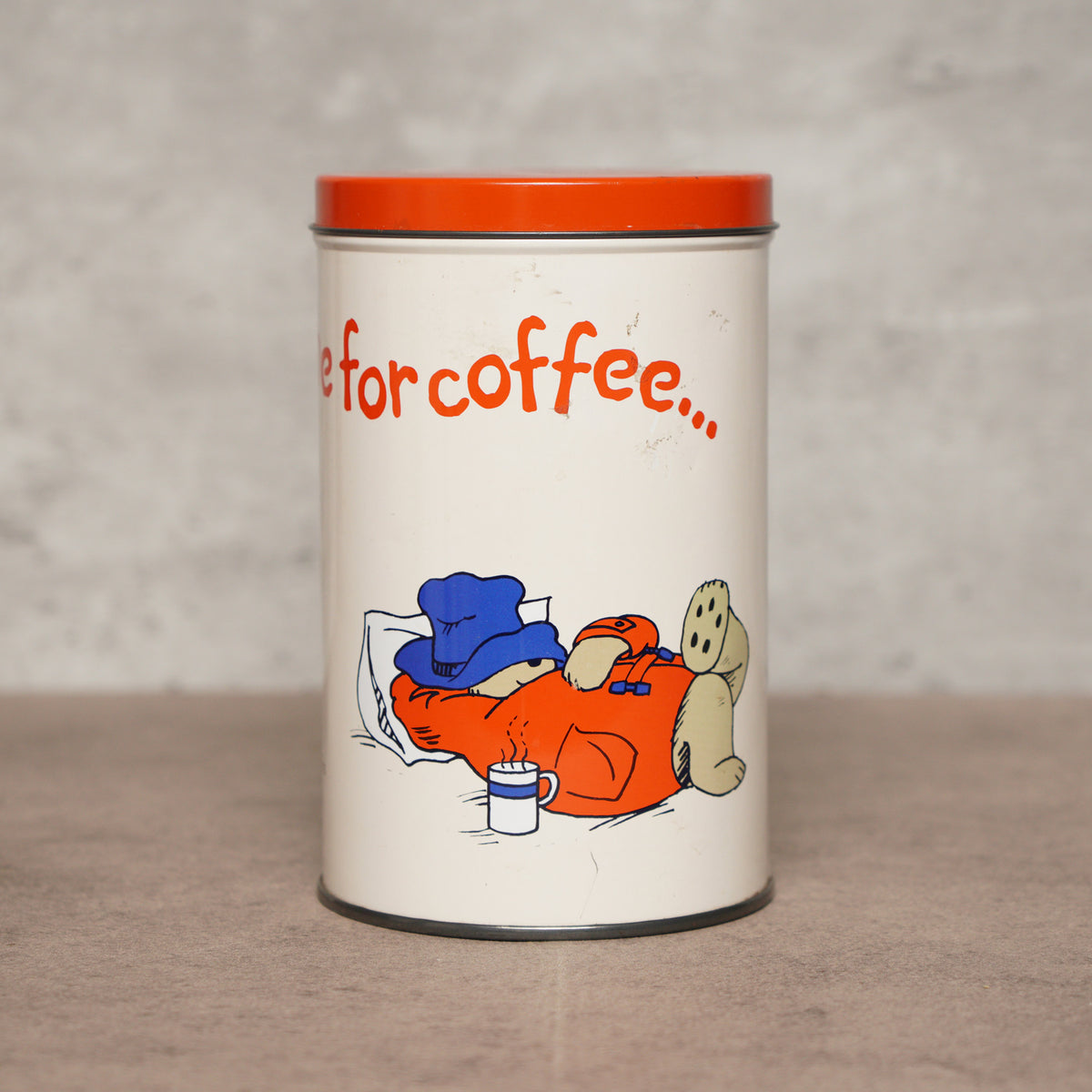 1995荷蘭Douwe Egberts"柏靈頓熊"傳統脆麵包罐
