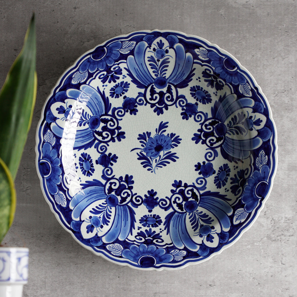 1930荷蘭De Porceleyne Fles正統Delft Blue手繪掛盤