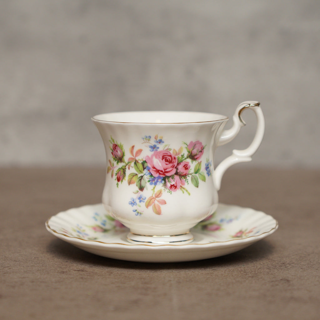 英國名瓷Royal Albert "Moss Rose"系列22k金骨瓷杯組