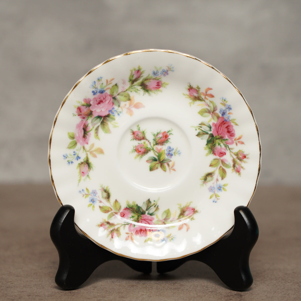 英國名瓷Royal Albert "Moss Rose"系列22k金骨瓷杯組