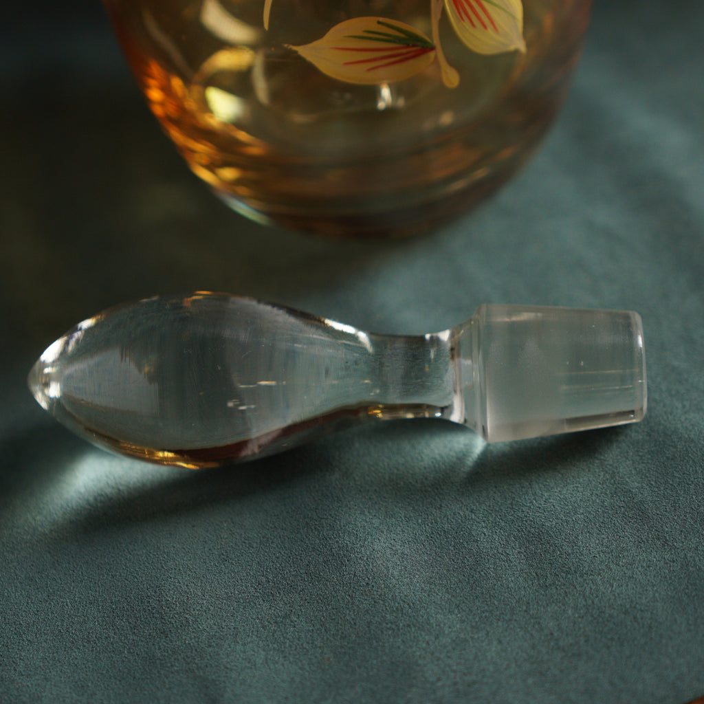 1960捷克手繪花朵酒壺+酒杯套組