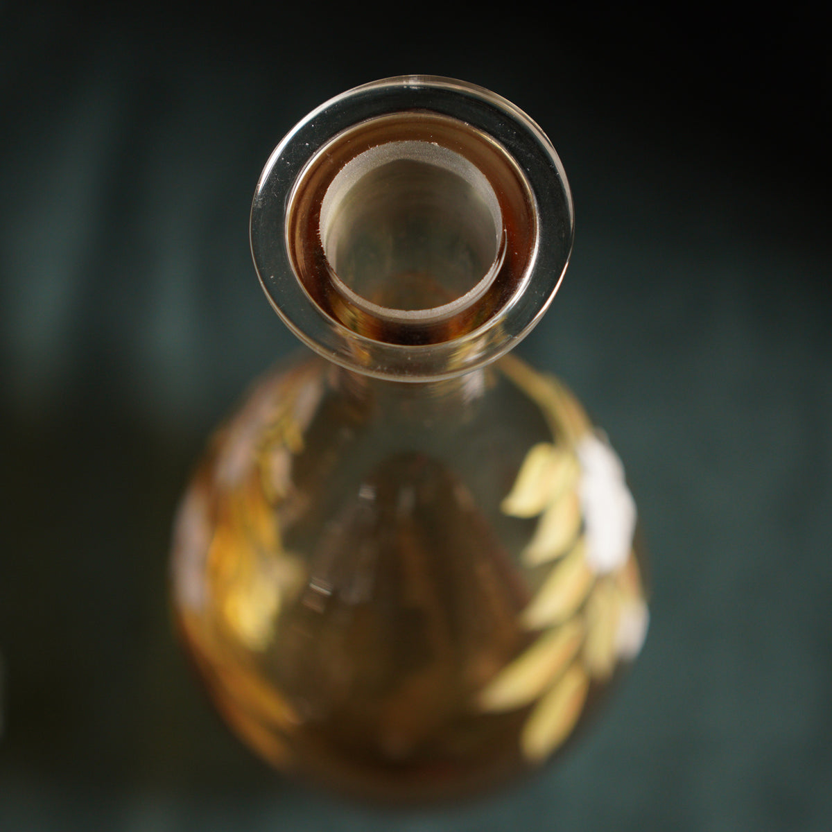1960捷克手繪花朵酒壺+酒杯套組