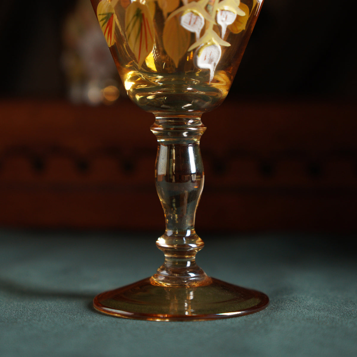 1960捷克手繪花朵酒壺+酒杯套組