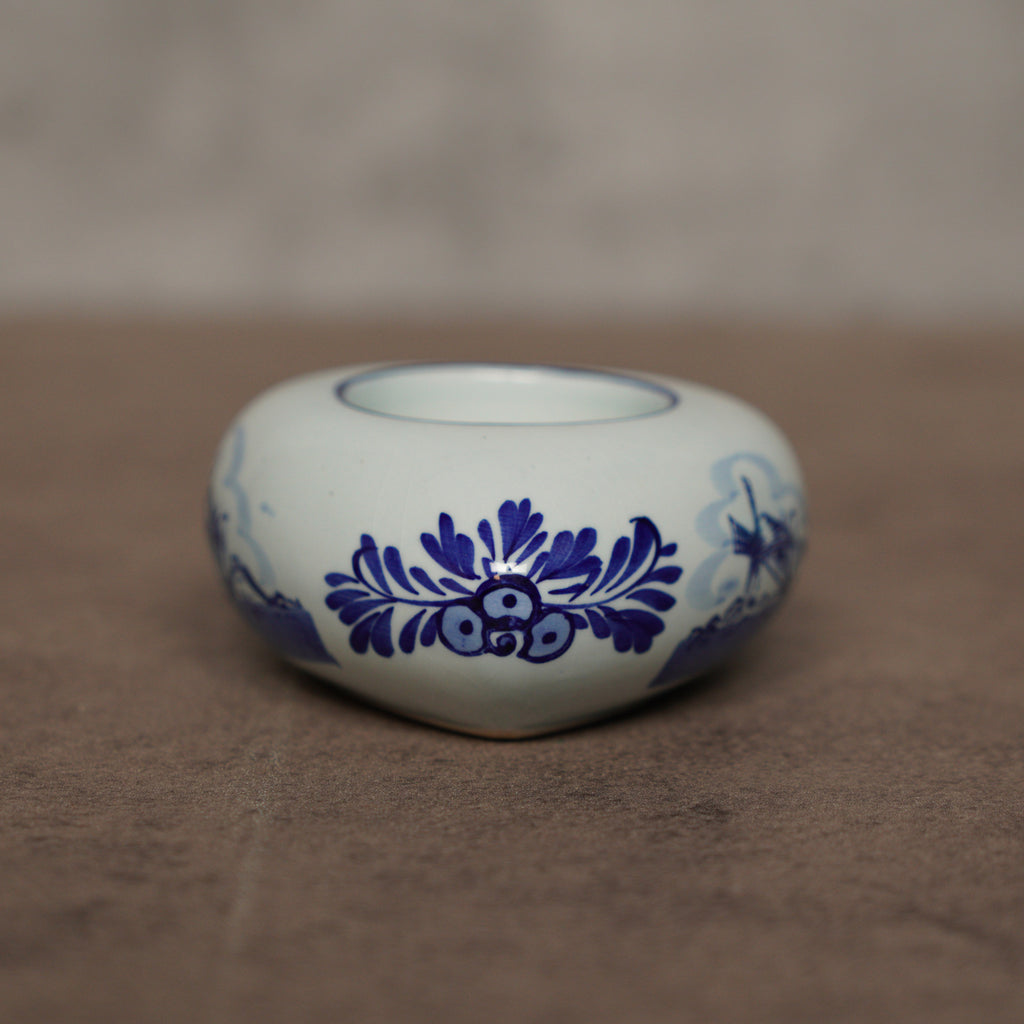 荷蘭Delft Blue風格半手繪心形茶燈燭台