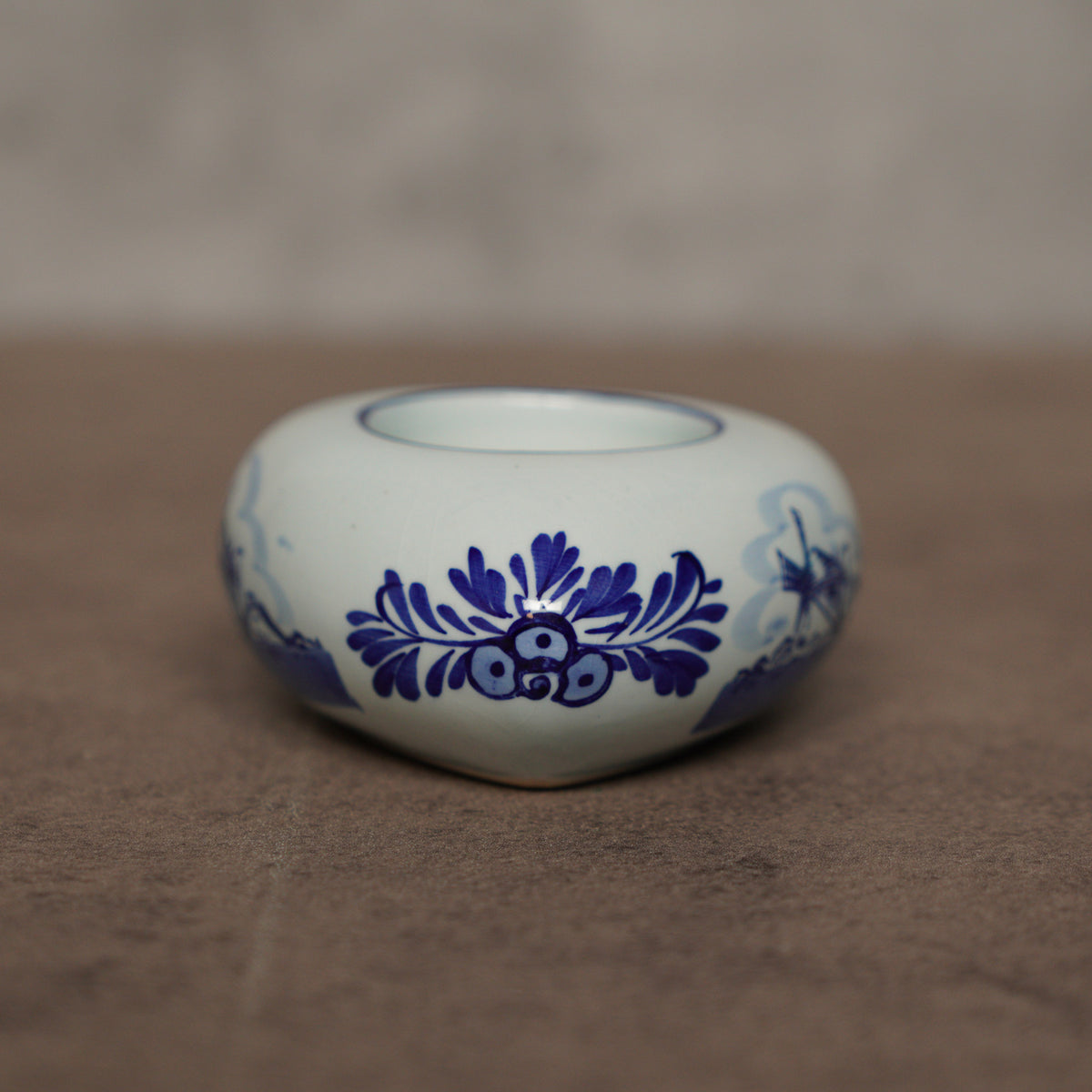 荷蘭Delft Blue風格半手繪心形茶燈燭台