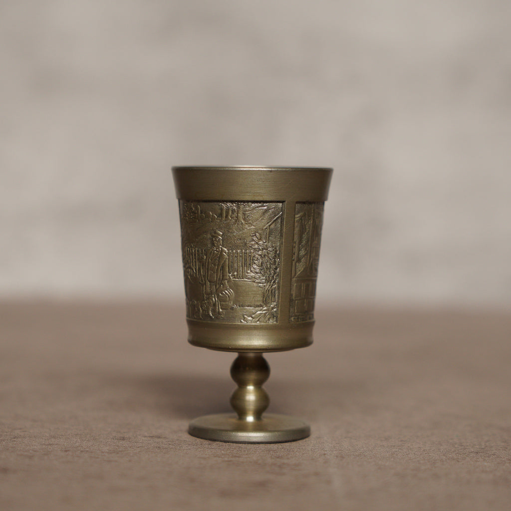 1970德國92%純錫浮雕高腳杯