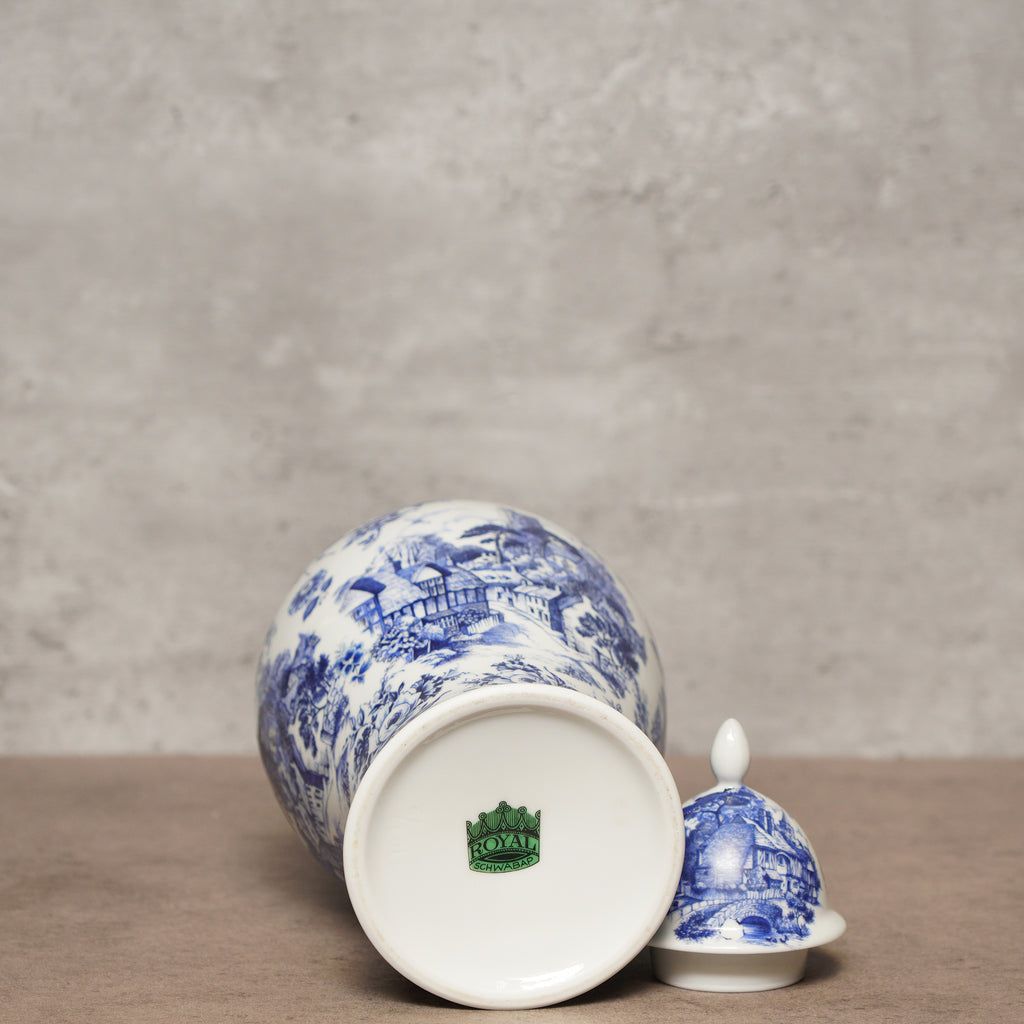 1970德製荷蘭Royal Schwabap鄉村風景附蓋花瓶
