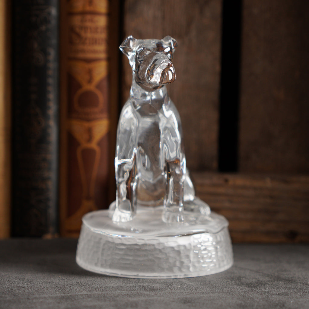 法國Cristal d’Arques梗犬造型水晶擺飾/紙鎮