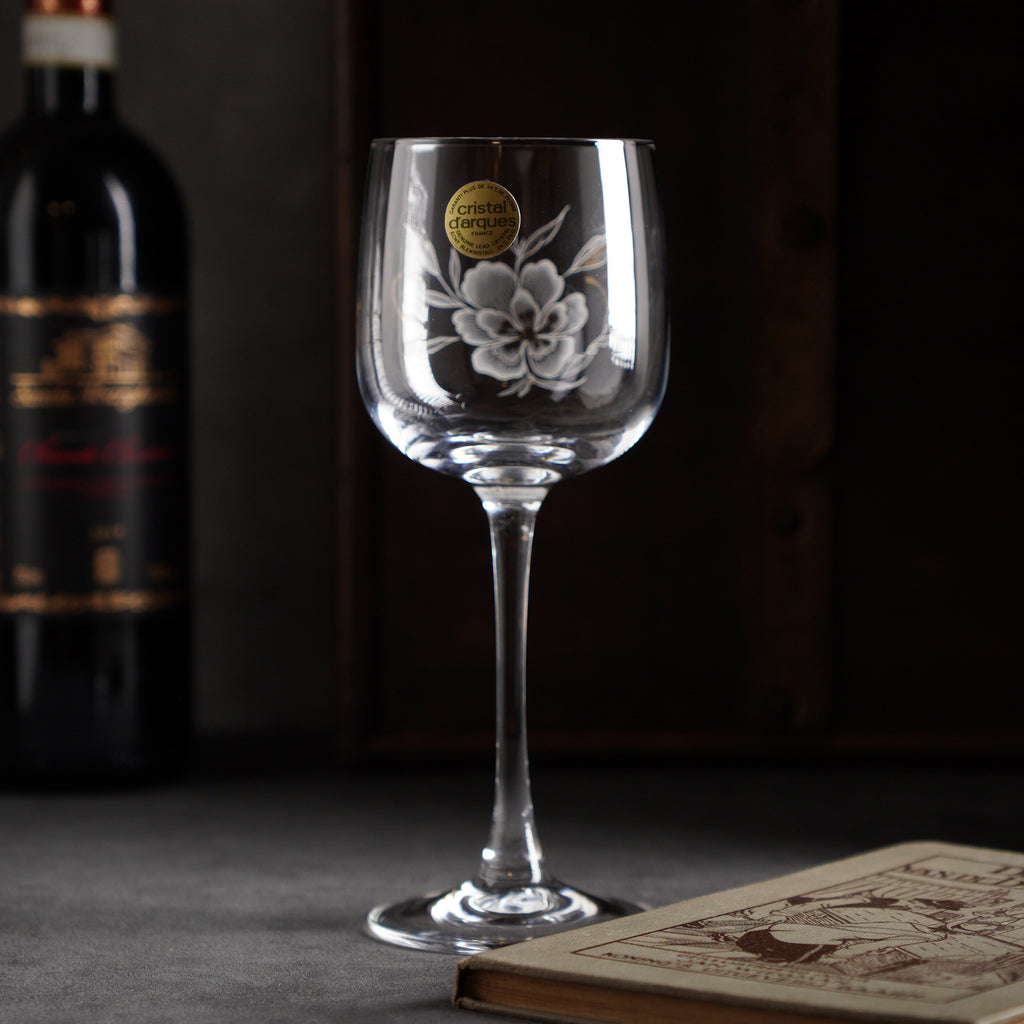 法國Cristal d'Arques"Briancon Decor Fleur"系列水晶杯