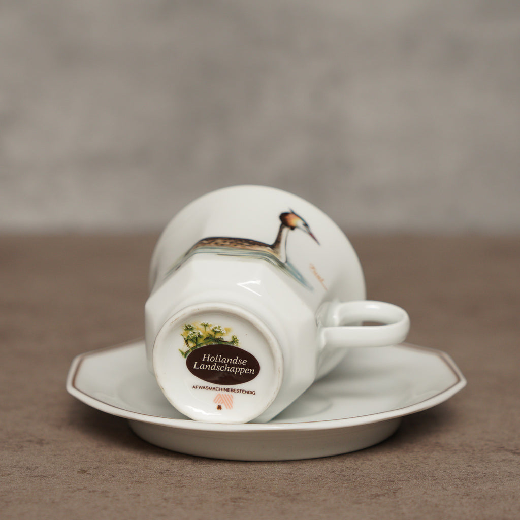 荷蘭風景系列"鷿鷉"多邊形茶杯/咖啡杯組