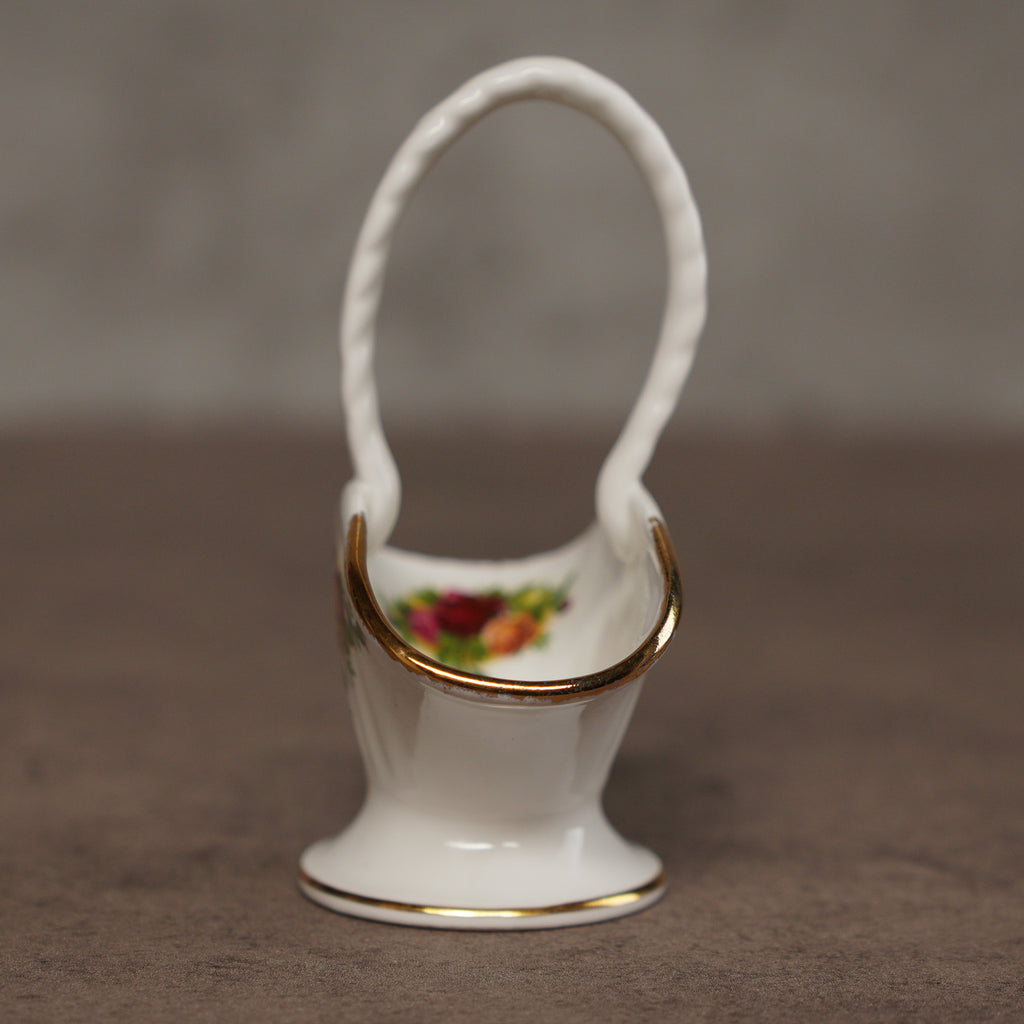 1980英國Royal Albert"鄉村玫瑰'骨瓷小提籃